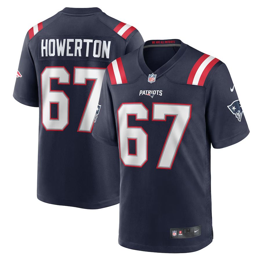 Men New England Patriots #67 Hayden Howerton Nike Navy Home Game Player NFL Jersey